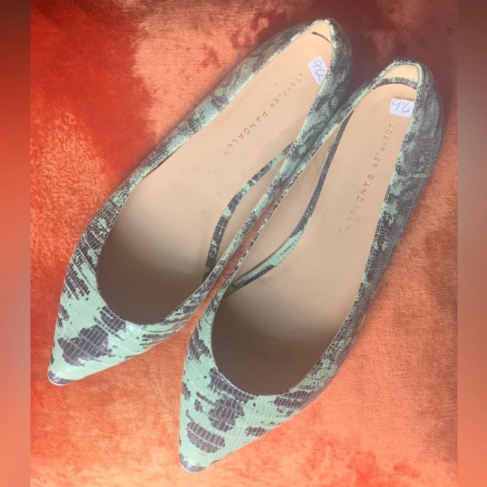 Loeffler Randall Green and Brown Patterned Flats - Picture 6 of 9
